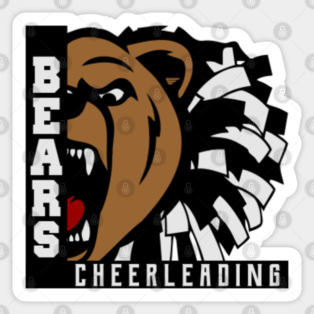 Bears Cheerleading Black and White Mascot Logo Bears Cheerleading